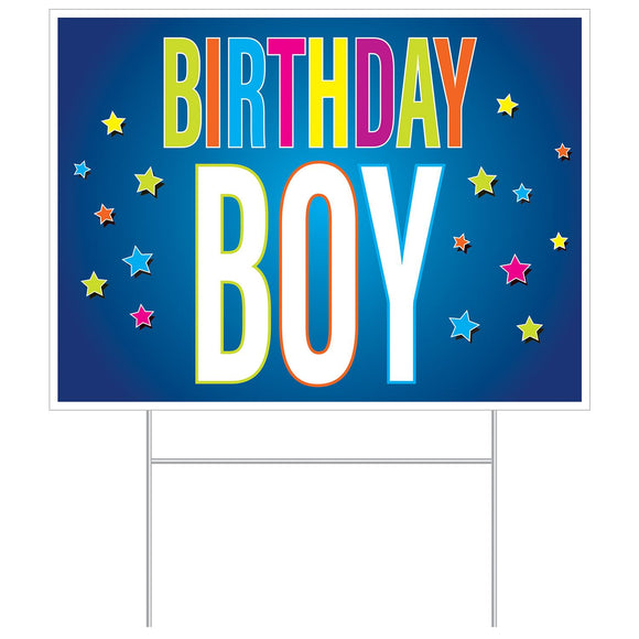 Beistle All Weather Birthday Boy Yard Sign 110.5 in  x 150.5 in  (1/Pkg) Party Supply Decoration : Birthday