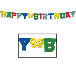 Beistle Foil Happy Birthday Streamer (5 ft) 40.25 in  x 5' (1/Pkg) Party Supply Decoration : Birthday