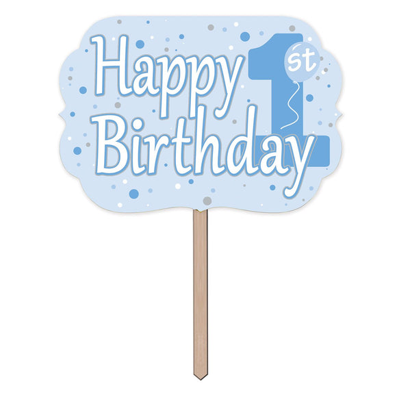 Beistle 1st Birthday Yard Sign - Blue 10 in  x 140.5 in   Party Supply Decoration : 1st Birthday