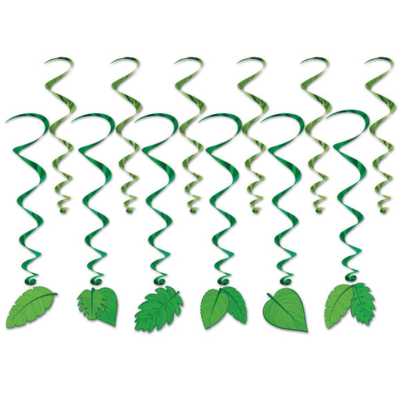 Beistle Tropical Leaves Whirls (12/PKG) - Party Supply Decoration for Jungle