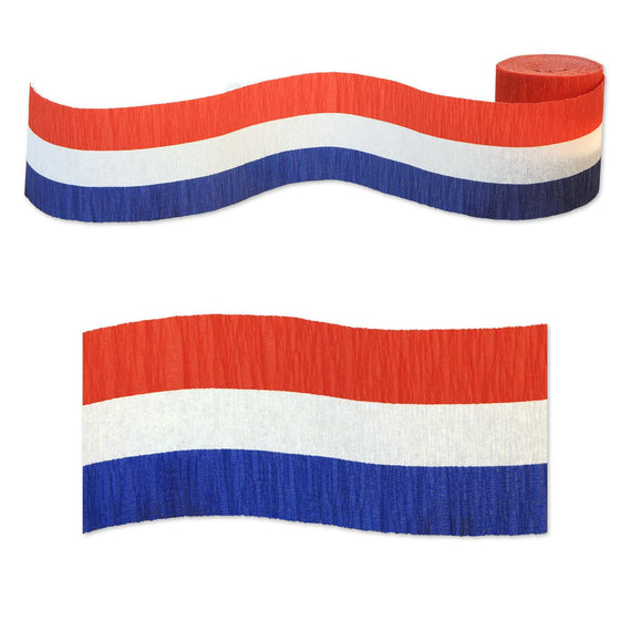 Beistle Red, White, and Blue Crepe Streamer 20.5 in  x 30' (1/Pkg) Party Supply Decoration : Patriotic