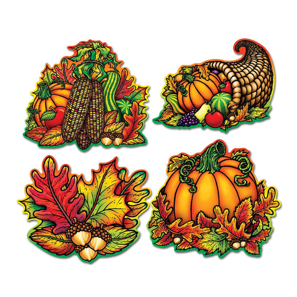 Beistle Autumn Splendor Cutouts (4/pkg)  (4/Pkg) Party Supply Decoration : Thanksgiving / Fall
