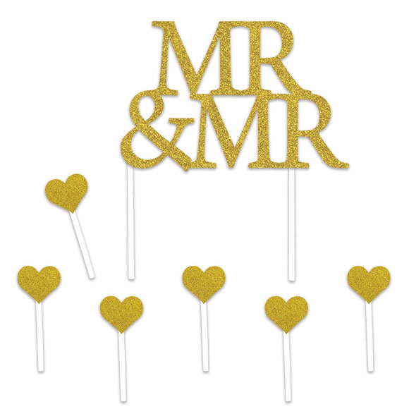 Beistle Mr and Mr Cake Topper - Party Supply Decoration for Wedding
