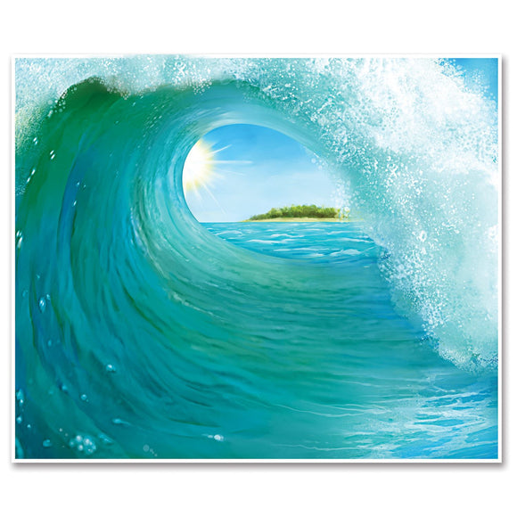 Beistle Surfer Wave Insta-Mural - Party Supply Decoration for Luau