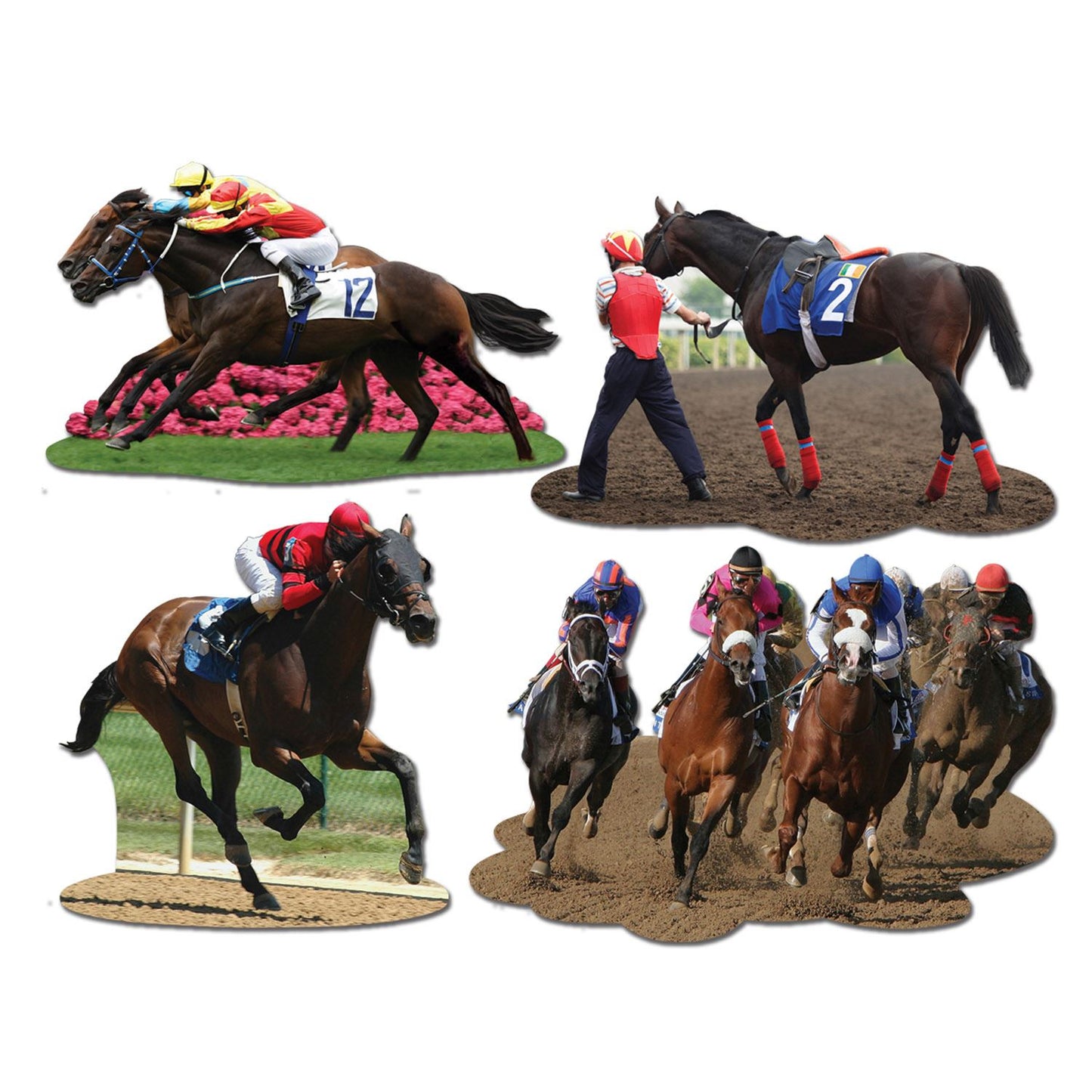 Beistle Horse Racing Cutouts (4/Pkg) Party Supply Decoration : Derby Day