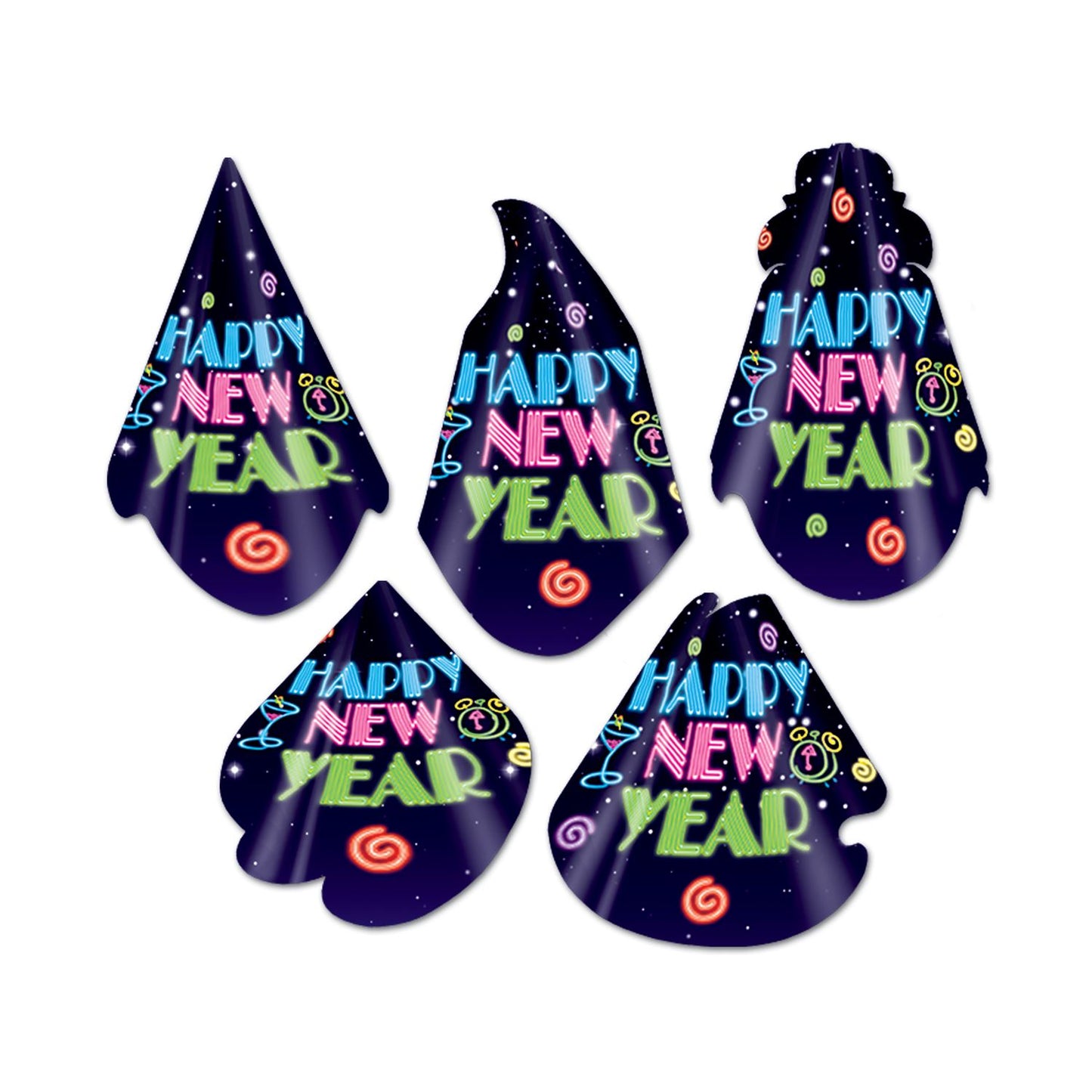 Beistle Neon Midnight Hat Assortment   Party Supply Decoration : New Years