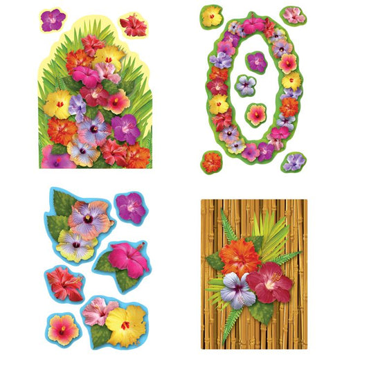 Beistle Hibiscus Cutouts   (18/Pkg) Party Supply Decoration : Luau