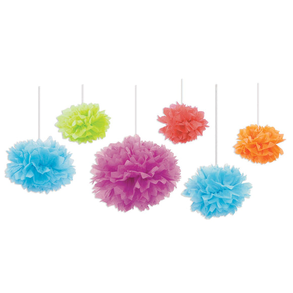 Beistle Tissue Fluff Balls - assorted - Party Supply Decoration for Birthday