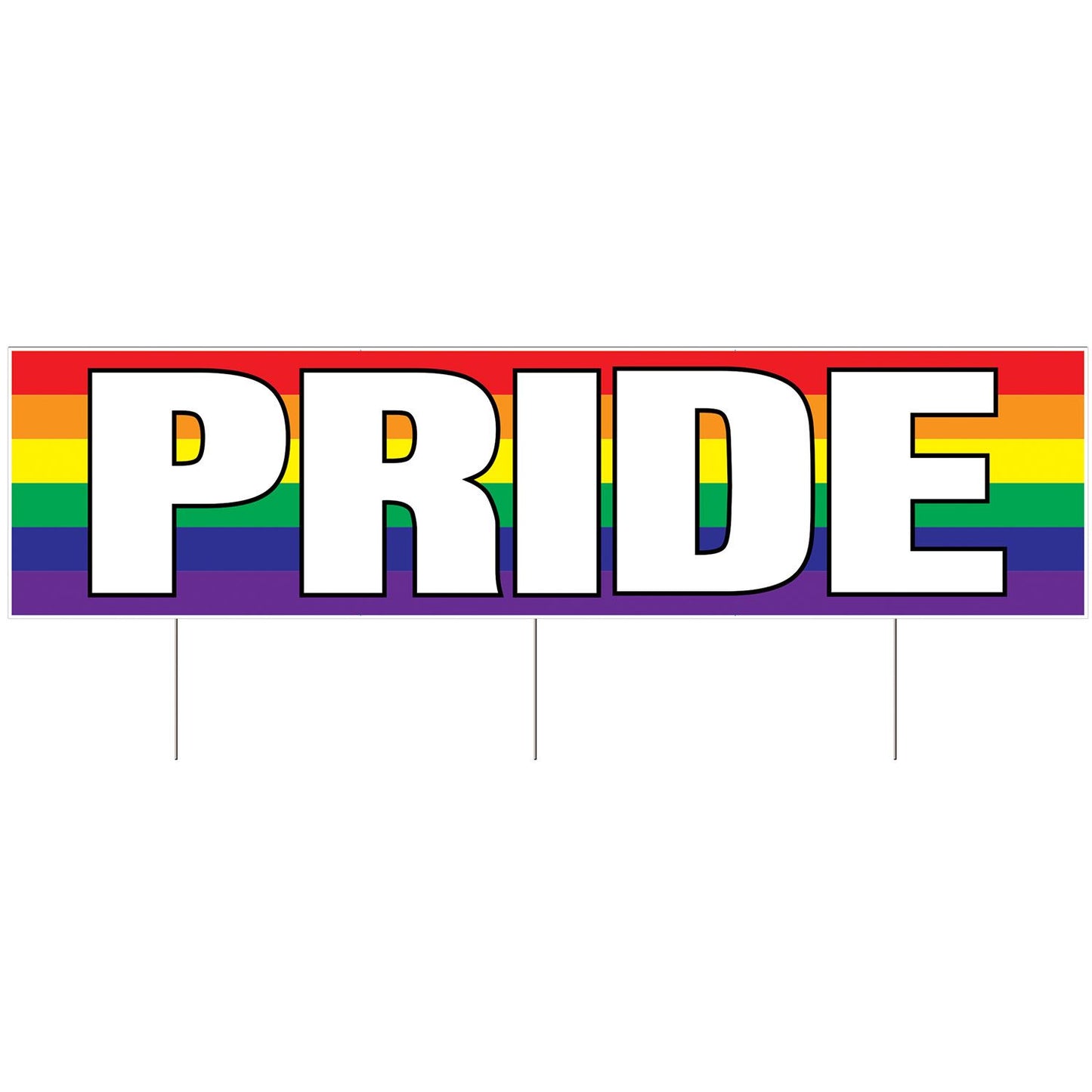 Beistle All Weather Jumbo Pride Yard Sign 110.75 in  x 3' 11 in  (1/Pkg) Party Supply Decoration : Rainbow