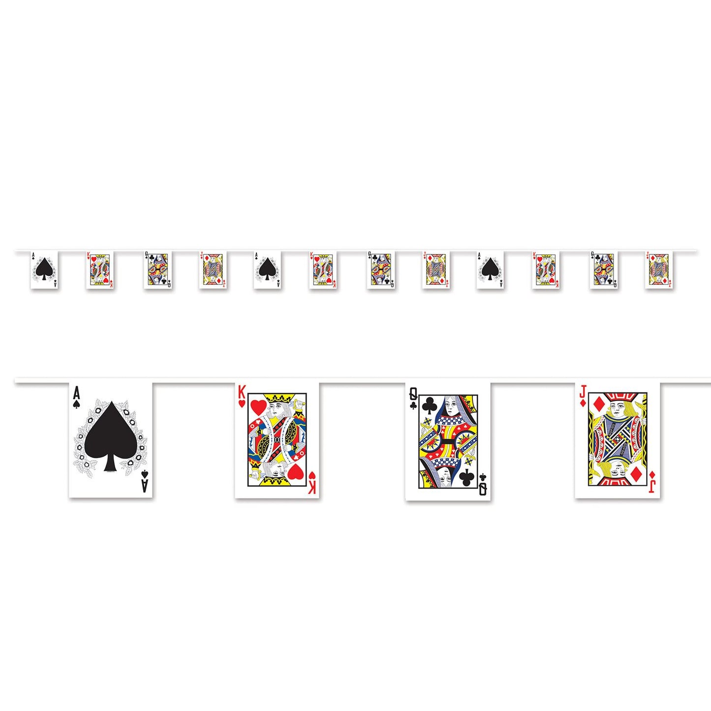 Beistle Playing Card Pennant Banner 7 in  x 12' (1/Pkg) Party Supply Decoration : Casino