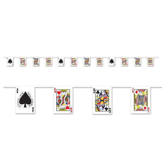 Beistle Playing Card Pennant Banner 7 in  x 12' (1/Pkg) Party Supply Decoration : Casino