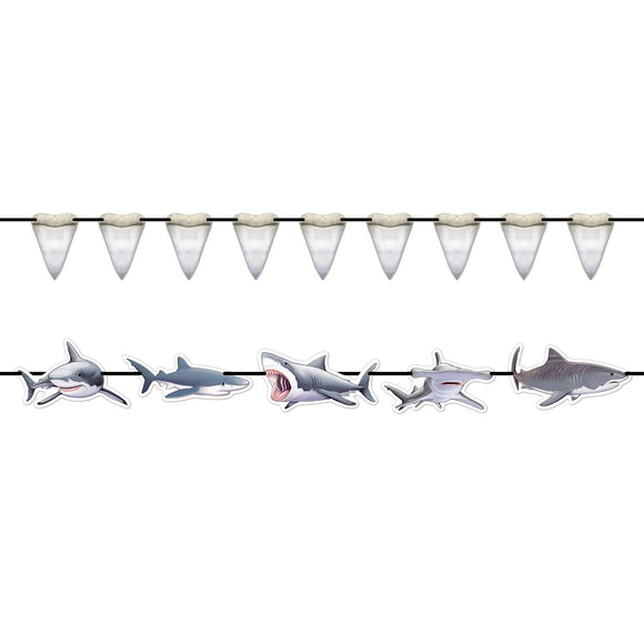 Beistle Shark Streamer Set 50.25 in  x 5' (1/Pkg) Party Supply Decoration : Under The Sea