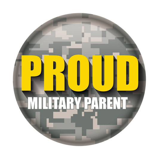 Beistle Proud Military Parent Button - Party Supply Decoration for Patriotic