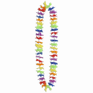 Beistle Silk N Petals Rainbow Floral Leis (1/pkg) - Party Supply Decoration for Luau