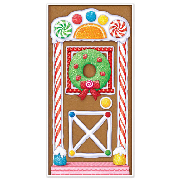 Beistle Gingerbread House Door Cover - Party Supply Decoration for Christmas / Winter