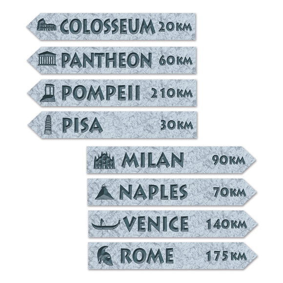 Beistle Italian Street Signs Cutouts 30.75 in  x 230.75 in  (4/Pkg) Party Supply Decoration : Italian