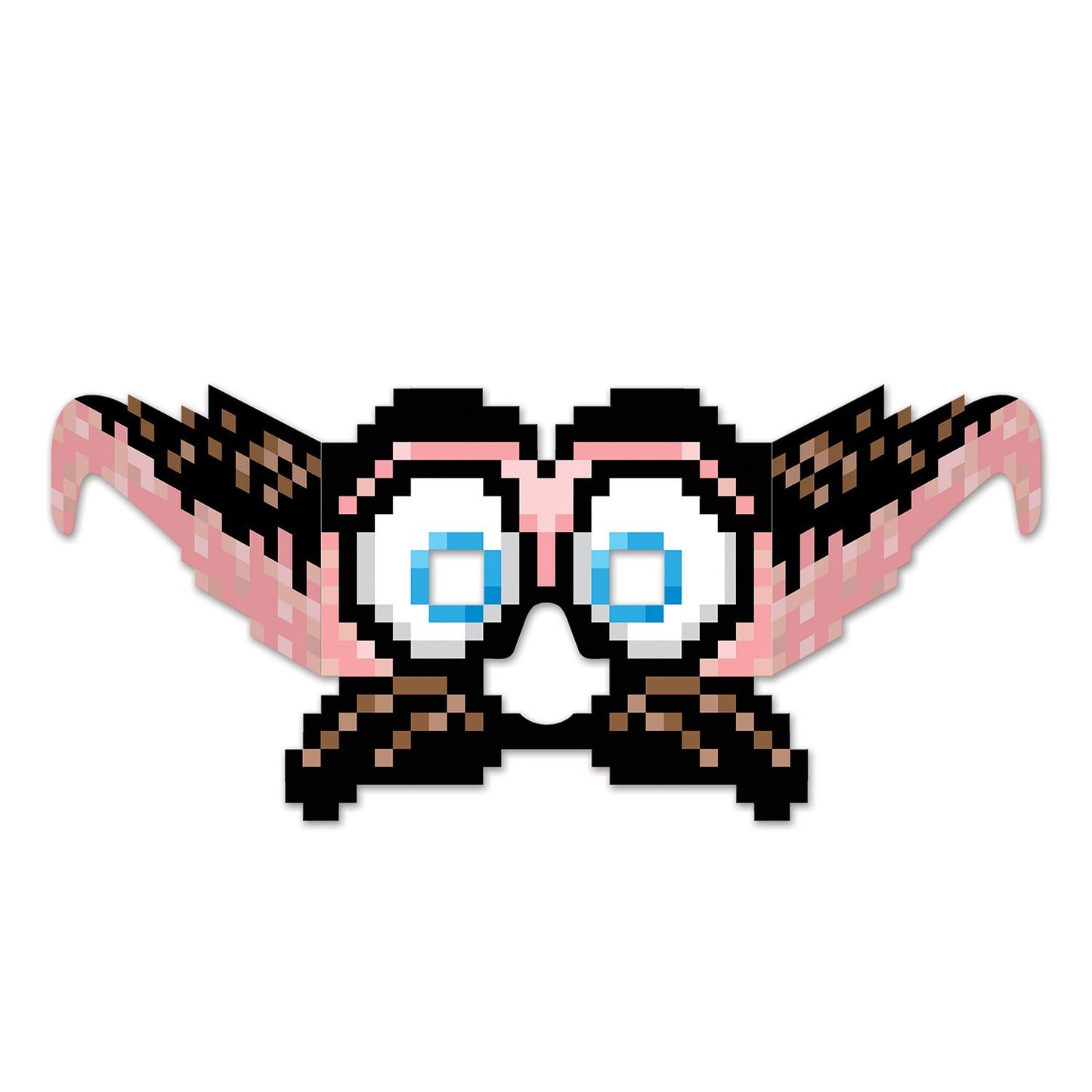 Beistle 8-Bit Mustache & Eyes Eyeglasses - Party Supply Decoration for 8-Bit