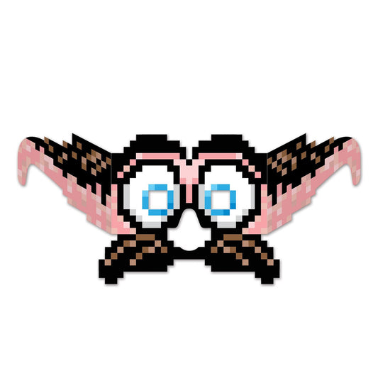 Beistle 8-Bit Mustache & Eyes Eyeglasses - Party Supply Decoration for 8-Bit