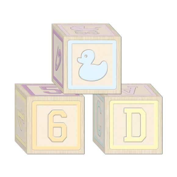 Beistle Baby Blocks Favor Boxes - Party Supply Decoration for Baby Shower