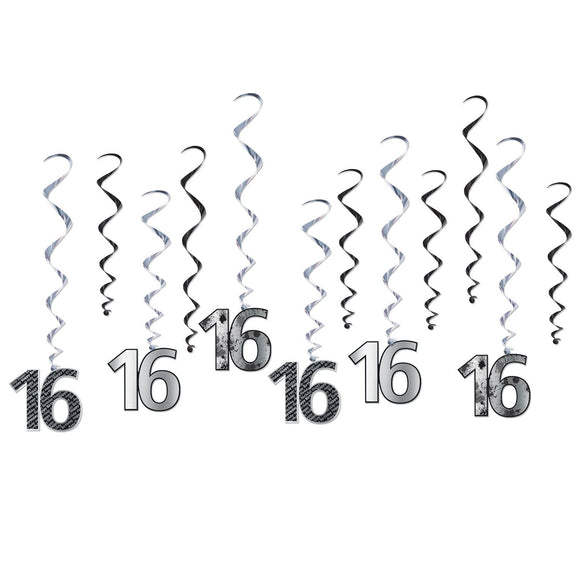 Beistle 16 Whirls - Party Supply Decoration for Sweet 16