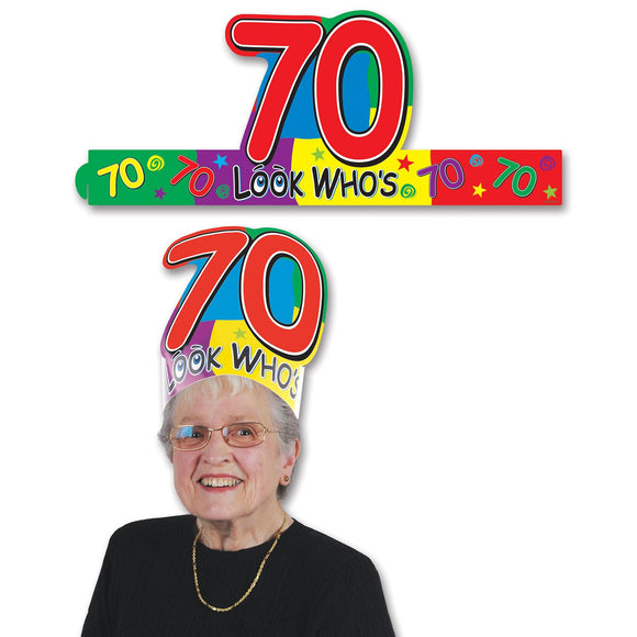 Beistle Look Who's 70 Headband   Party Supply Decoration : Birthday-Age Specific