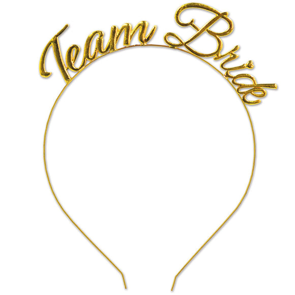 Beistle Team Bride Headband - Gold  (1/Pkg) Party Supply Decoration : Bachelorette