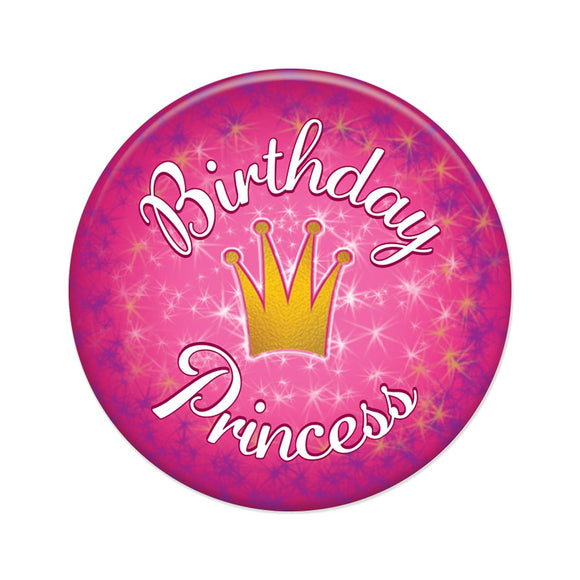 Beistle Birthday Princess Button - Party Supply Decoration for Birthday
