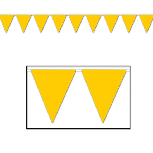 Beistle Yellow Indoor/Outdoor Pennant Banner, 12 ft 11 in  x 12' (1/Pkg) Party Supply Decoration : General Occasion