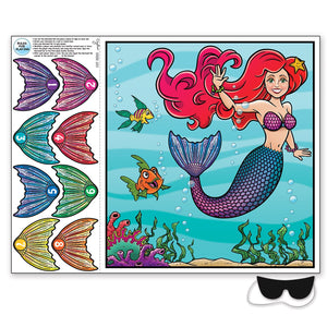 Beistle Pin The Tail On The Mermaid Game - Party Supply Decoration for Mermaid