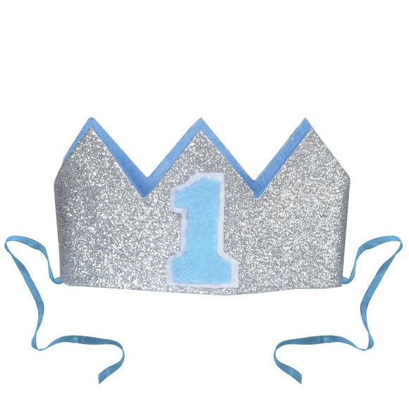 Beistle Glittered Baby's 1st Birthday Crown - Party Supply Decoration for 1st Birthday
