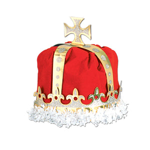 Beistle Red Royal Kings Crown - Party Supply Decoration for Mardi Gras
