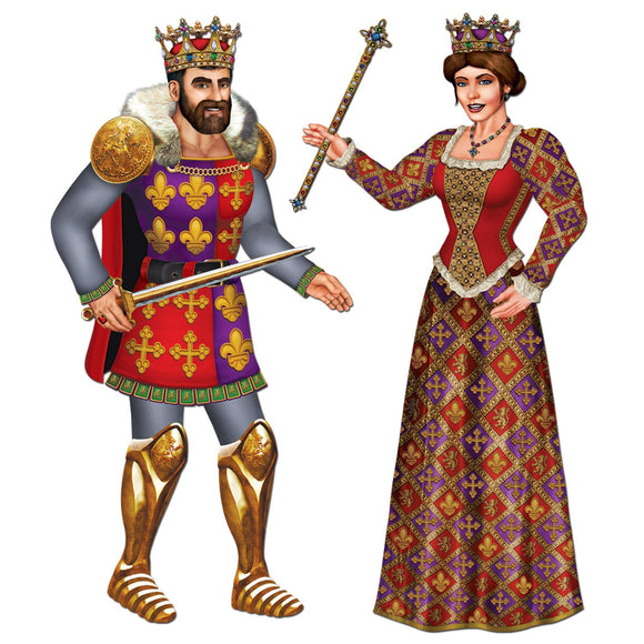 Beistle Jointed Royal King or Queen, Assorted Designs (1) per package 3' (1/Pkg) Party Supply Decoration : Medieval