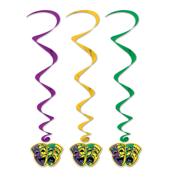 Beistle Comedy & Tragedy Whirls (5/pkg) - Party Supply Decoration for Mardi Gras