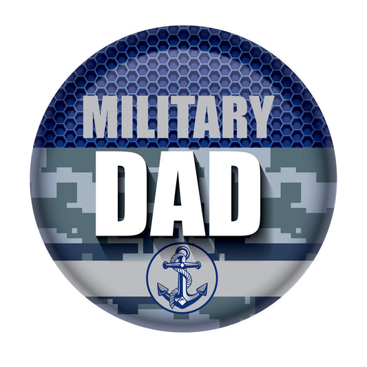 Beistle Military Dad Button - Party Supply Decoration for Patriotic