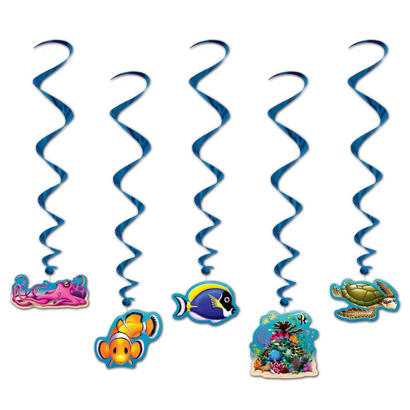 Beistle Under The Sea Whirls (5/pkg) - Party Supply Decoration for Under The Sea