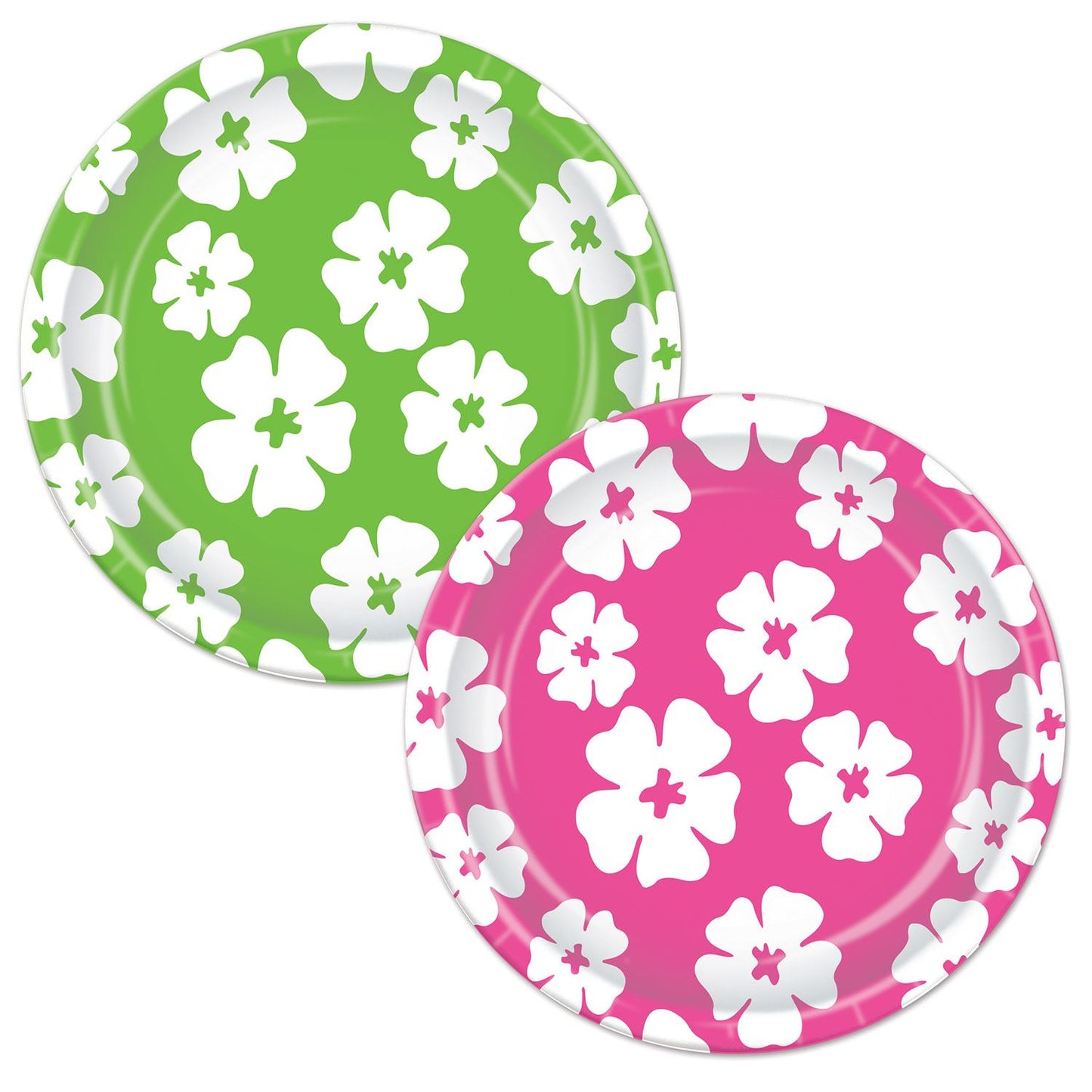 Beistle Hibiscus Luncheon Plates - Party Supply Decoration for Luau