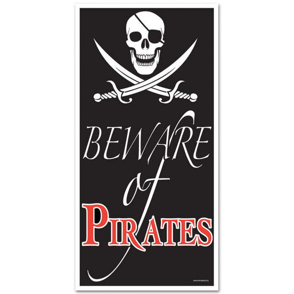 Beistle Beware Of Pirates Door Cover - Party Supply Decoration for Pirate