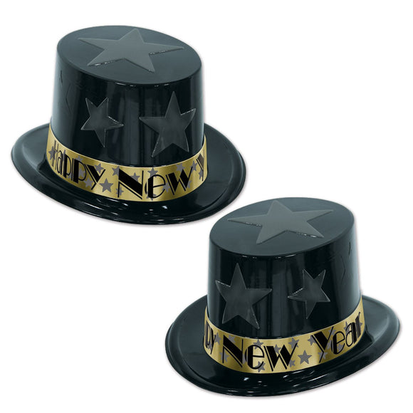 Beistle Gold New Year Star Top Hat Party Pack of 25   Party Supply Decoration : New Years