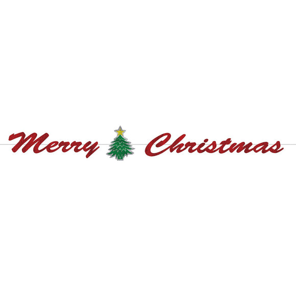 Beistle Merry Christmas Streamer 70.5 in  x 6' (1/Pkg) Party Supply Decoration : Christmas/Winter