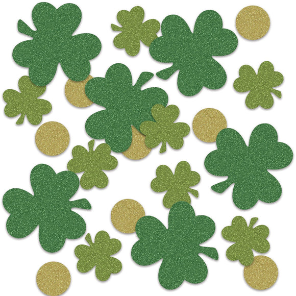 Beistle Shamrock & Coin Deluxe Sparkle Confetti - Party Supply Decoration for St. Patricks