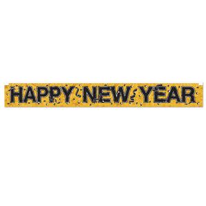 Beistle Gold Metallic Happy New Year Fringe Banner 70.5 in  x 5' (1/Pkg)` Party Supply Decoration : New Years