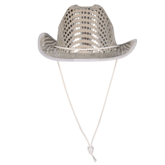 Beistle Sequined Cowboy Hat - Silver   Party Supply Decoration : Western