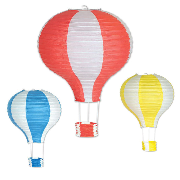 Beistle Hot Air Balloon Paper Lanterns - Party Supply Decoration for Spring/Summer