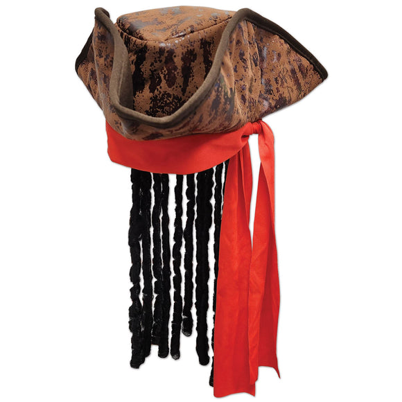 Beistle Caribbean Pirate Hat with Dreadlocks  (1/Card) Party Supply Decoration : Pirate