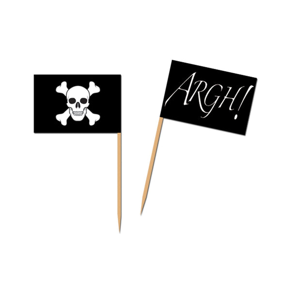 Beistle Pirate Flag Picks (50/pkg) - Party Supply Decoration for Pirate