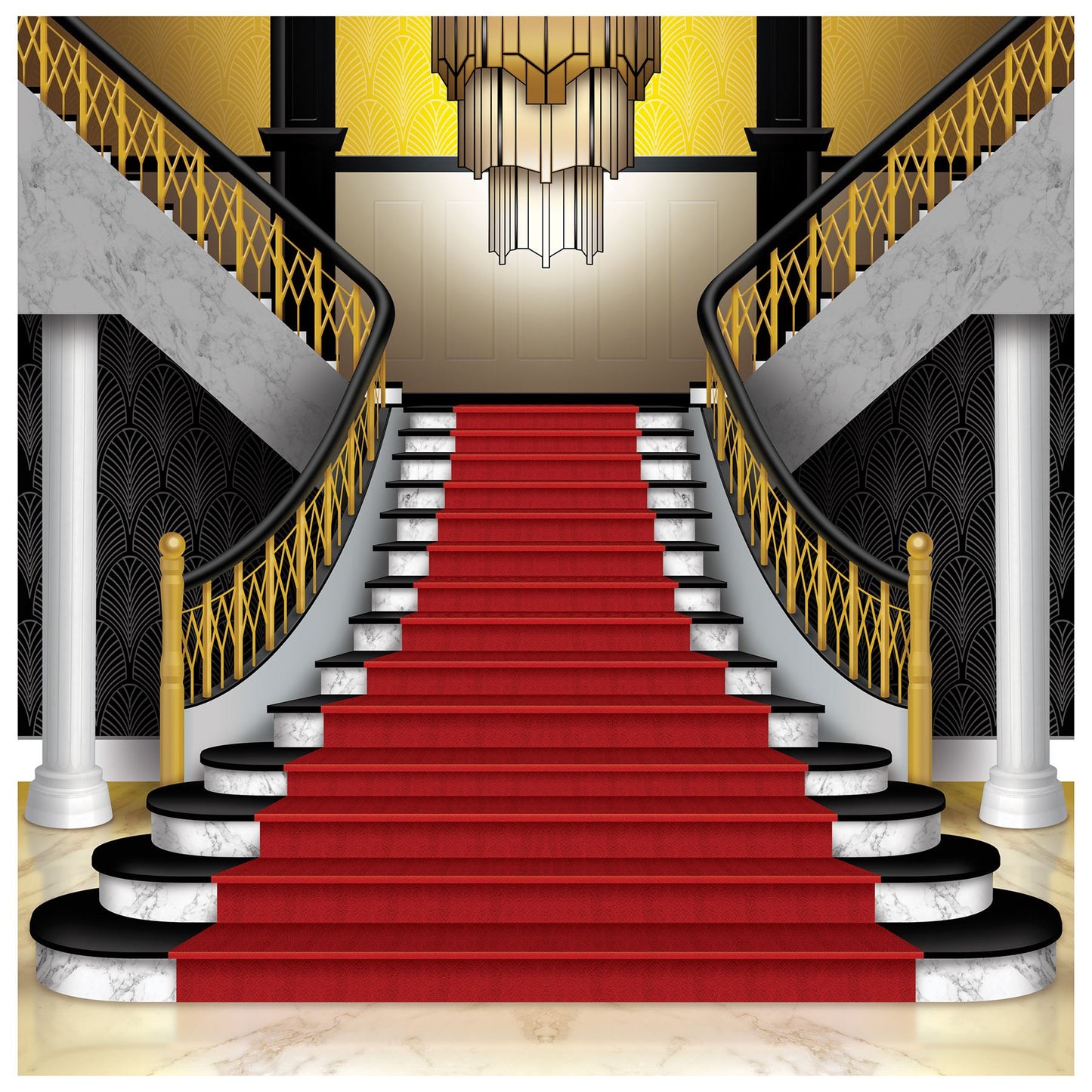 Beistle Red Carpet Grand Staircase Photo Prop - Party Supply Decoration for Prom