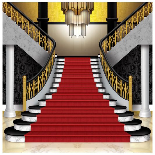 Beistle Red Carpet Grand Staircase Photo Prop - Party Supply Decoration for Prom