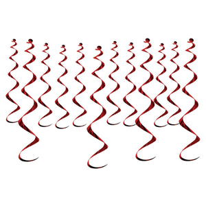 Beistle Metallic Whirls - Burgundy - Party Supply Decoration for General Occasion