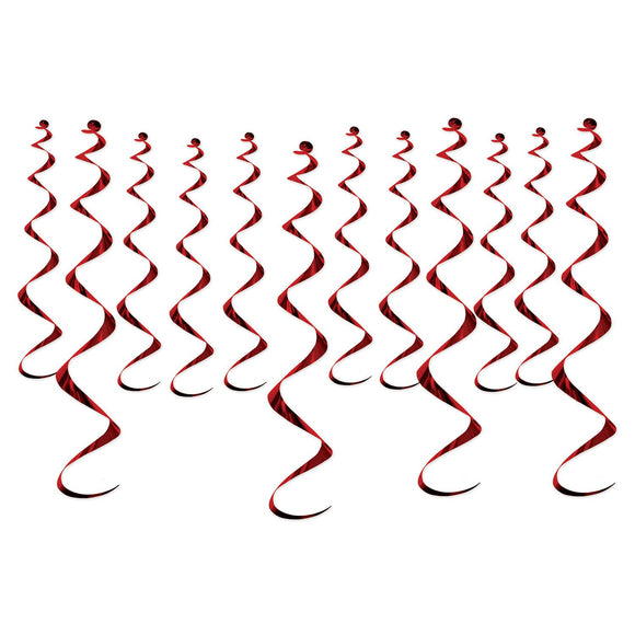 Beistle Metallic Whirls - Burgundy - Party Supply Decoration for General Occasion