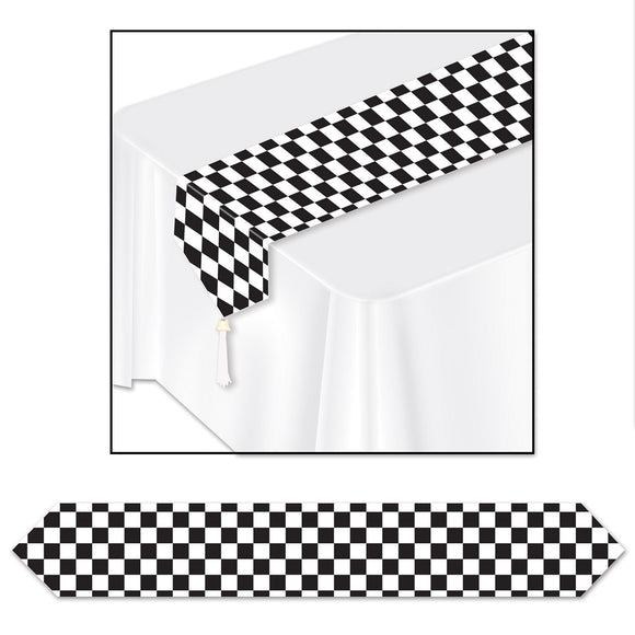 Beistle Printed Checkered Table Runner (1/pkg) - Party Supply Decoration for Racing